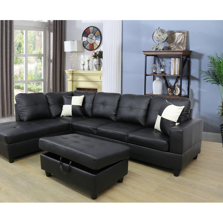 Winston Porter Maumee Vegan Leather Sectional & Reviews Wayfair
